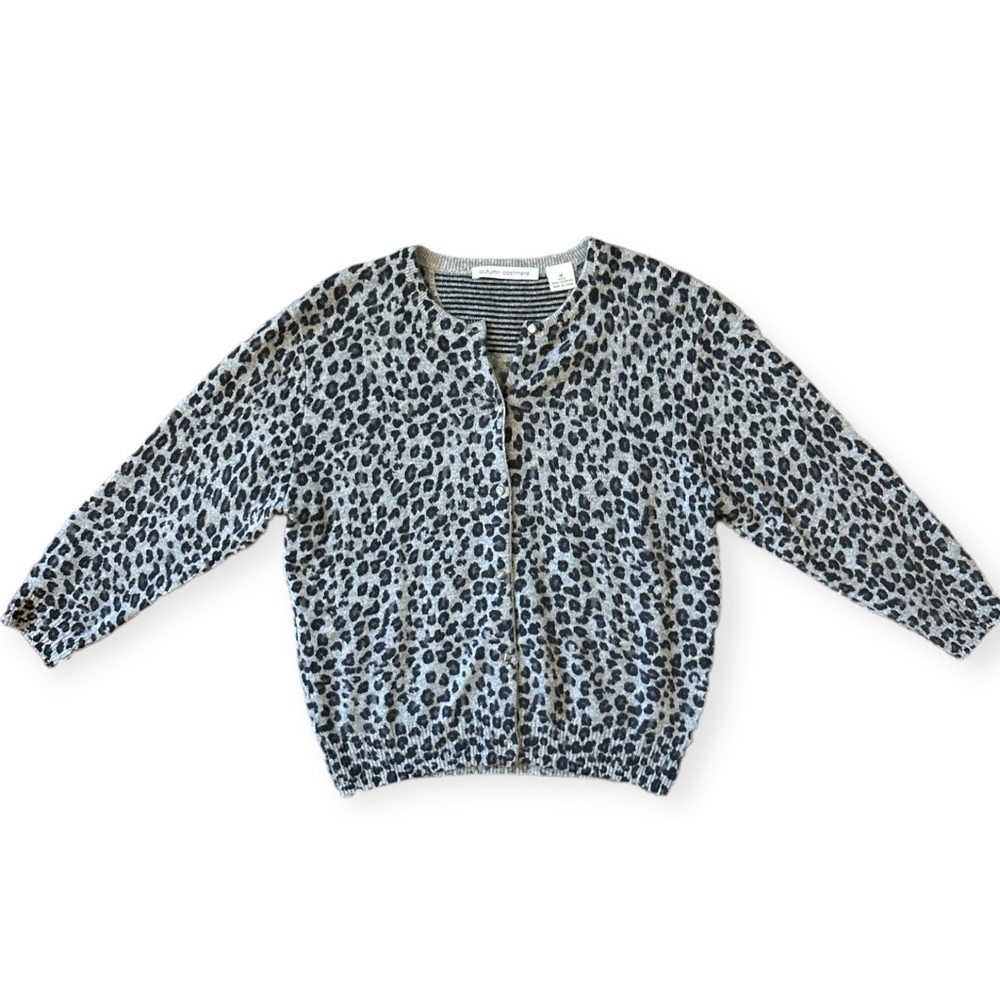 Autumn Cashmere Cropped Leopard Print Cardigan